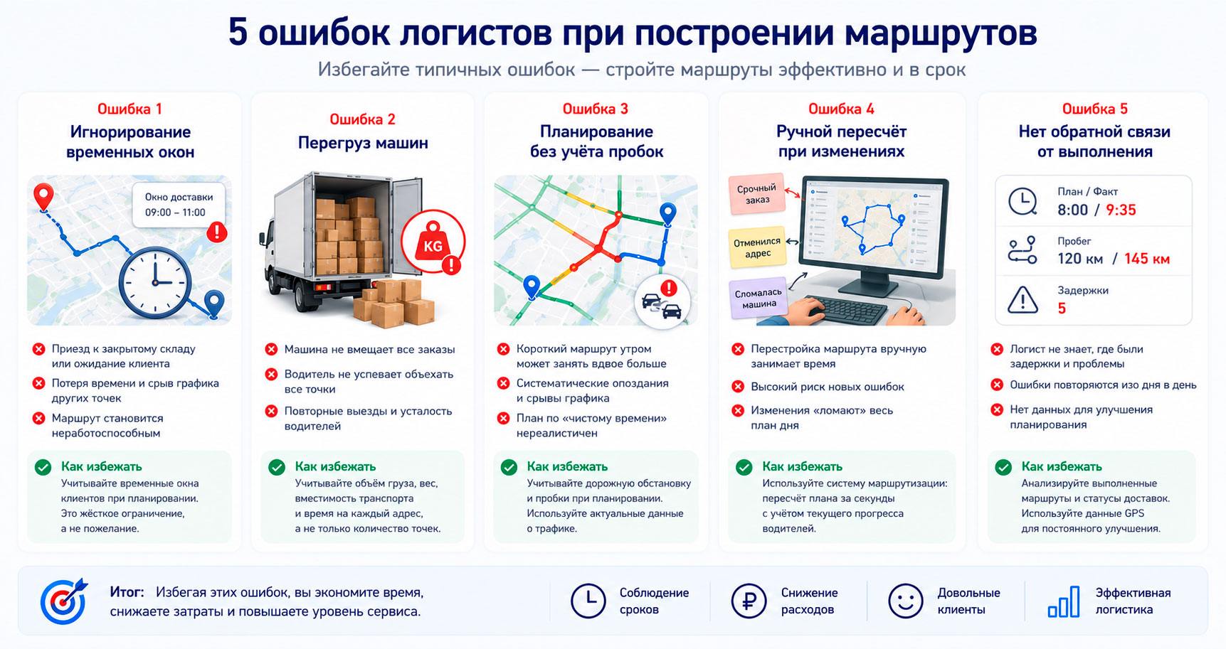 5 ошибок логистов при построении маршрутов — типичные промахи и решения